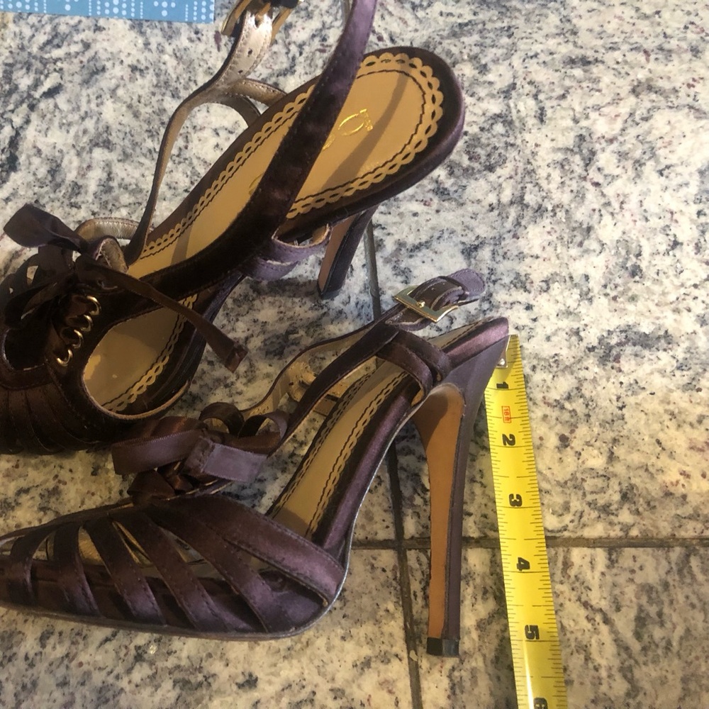 Bebe satin high heel evening shoes with leather soles